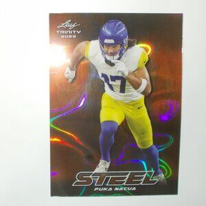 2023 Leaf Trinity STEEL Football Prizm Puka Nacua 13/15 Los Angeles Rams NFL RB